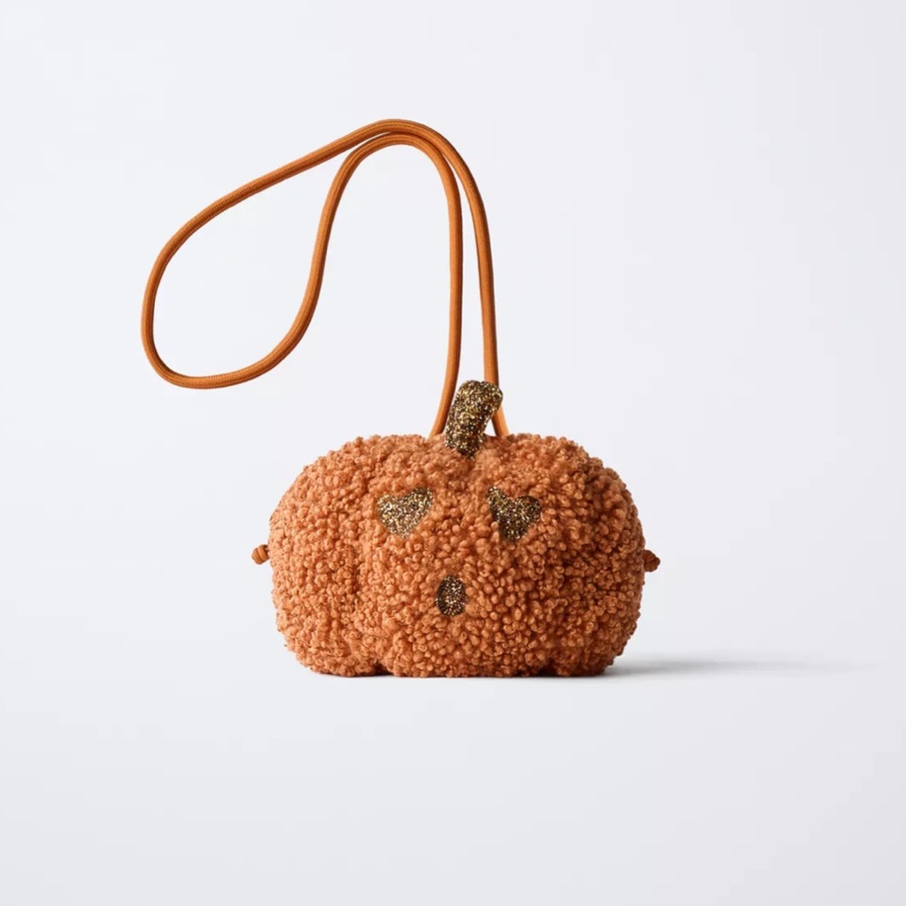 FLEECE PUMPKIN CROSSBODY BAG